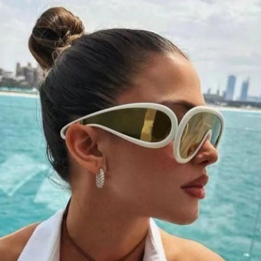AYAWE Fashion Large Rim One-piece Sunglasses For Women